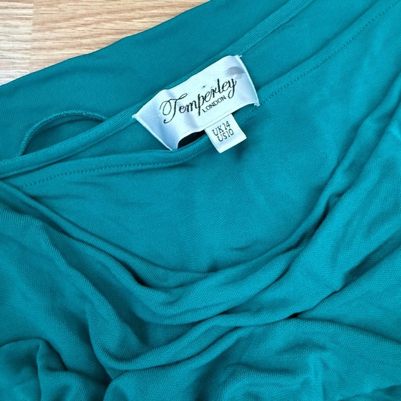 Temperly London Elegant Teal Evening Gown Size 10 - Picture 4 of 6